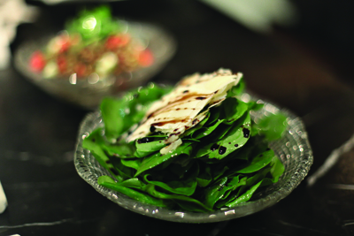 Spinach and parmesan salad with balsamic vinegar