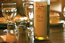 Bottle of oil on the table