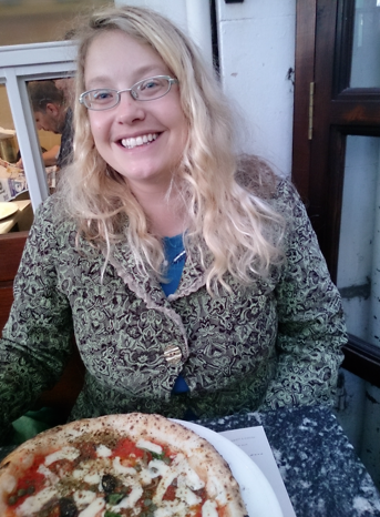 Hannah Bellis at Franco Manca pizza