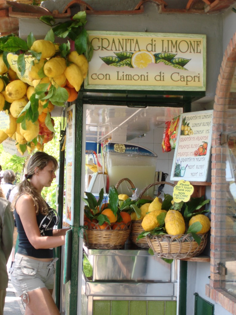 Lemon's are a common sight on these islands. Procida's lemons can be the size of grapefruit! On Capri they are served as a refreshing granita