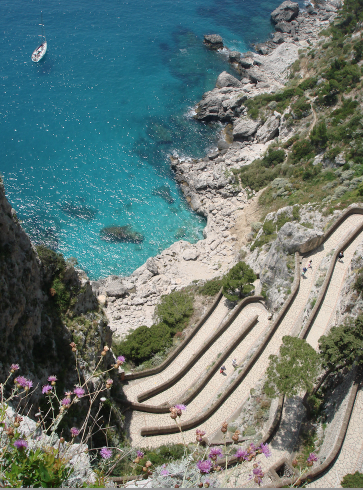 Capri's via Krupp is an iconic sight, winding its way down to the turquoise waters