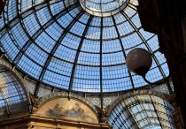 The impressive glass and steel roof of Milan's Galleria