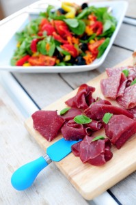 Lunch is served: local cold cuts and a bright summer salad