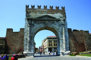 *14. the ancient Arch of Augustus on the edge of Rimini's old town