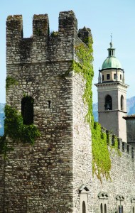 Rovereto bell tower and part of the castle wall