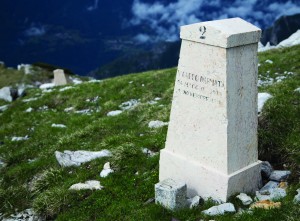 WW1 commemorative markers on Mt. Pasubio