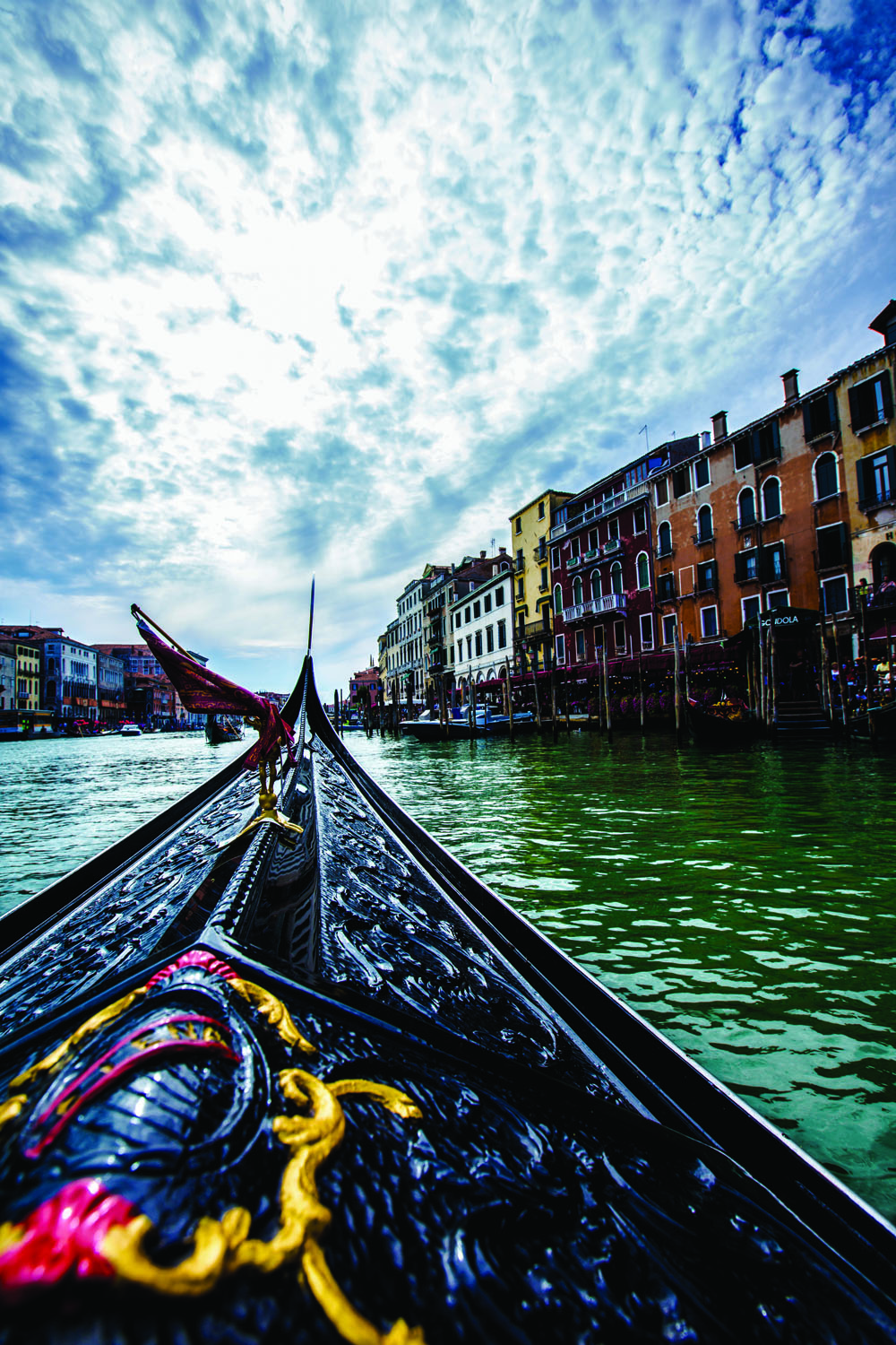 *View up from a Gondola on the Grand Canal