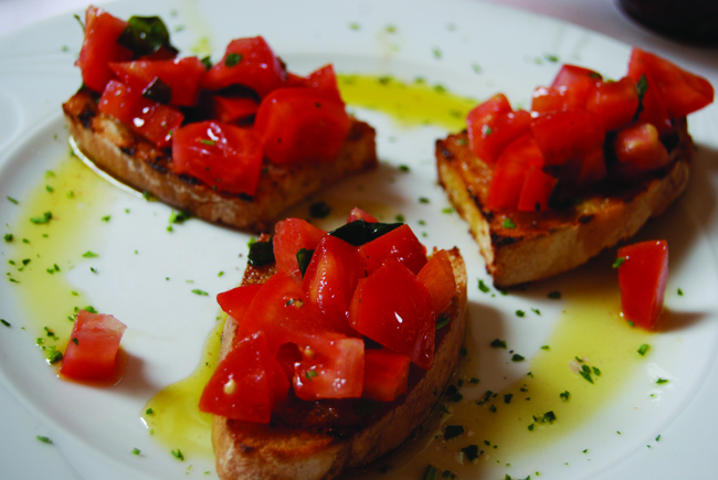 Crostini dressed with tomato- Tuscan soul food