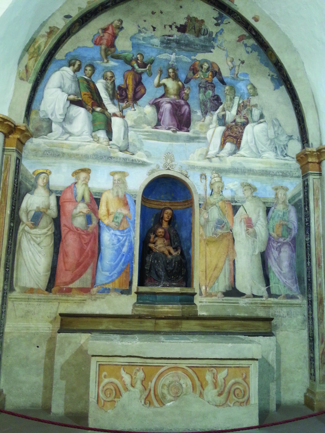 Raffaello and Perugino fresco in the Chapel of San Severo