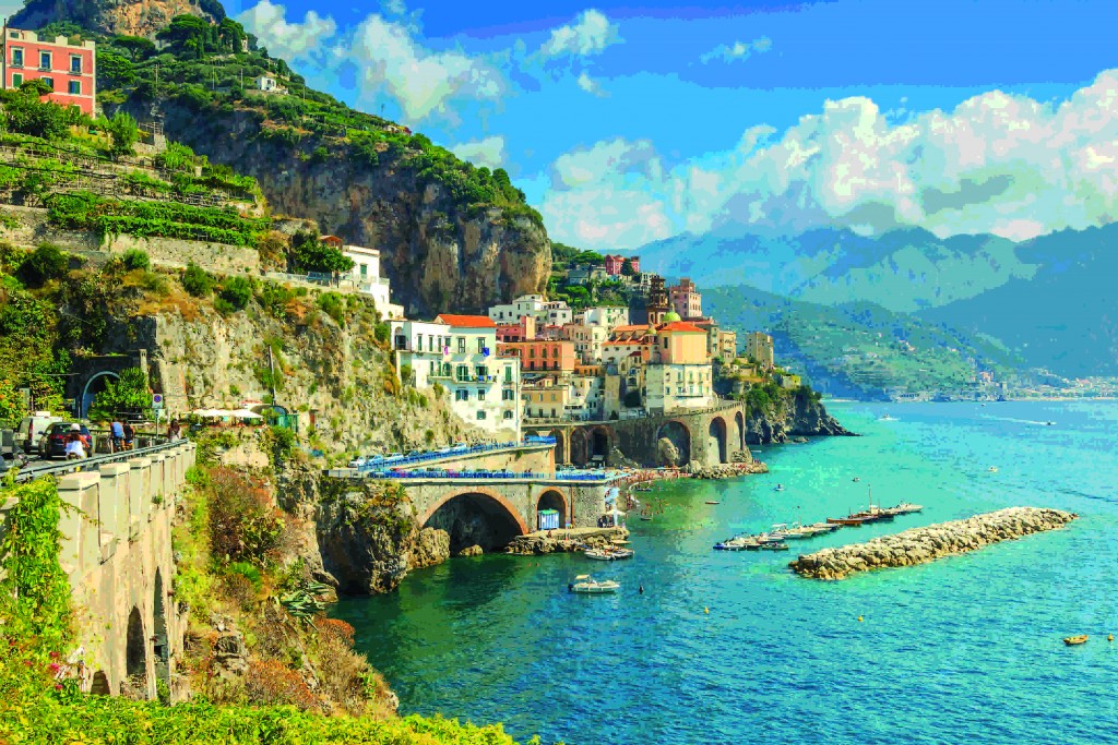 Beautiful bay and famous resort of Amalfi,Campania region,Italy,Europe