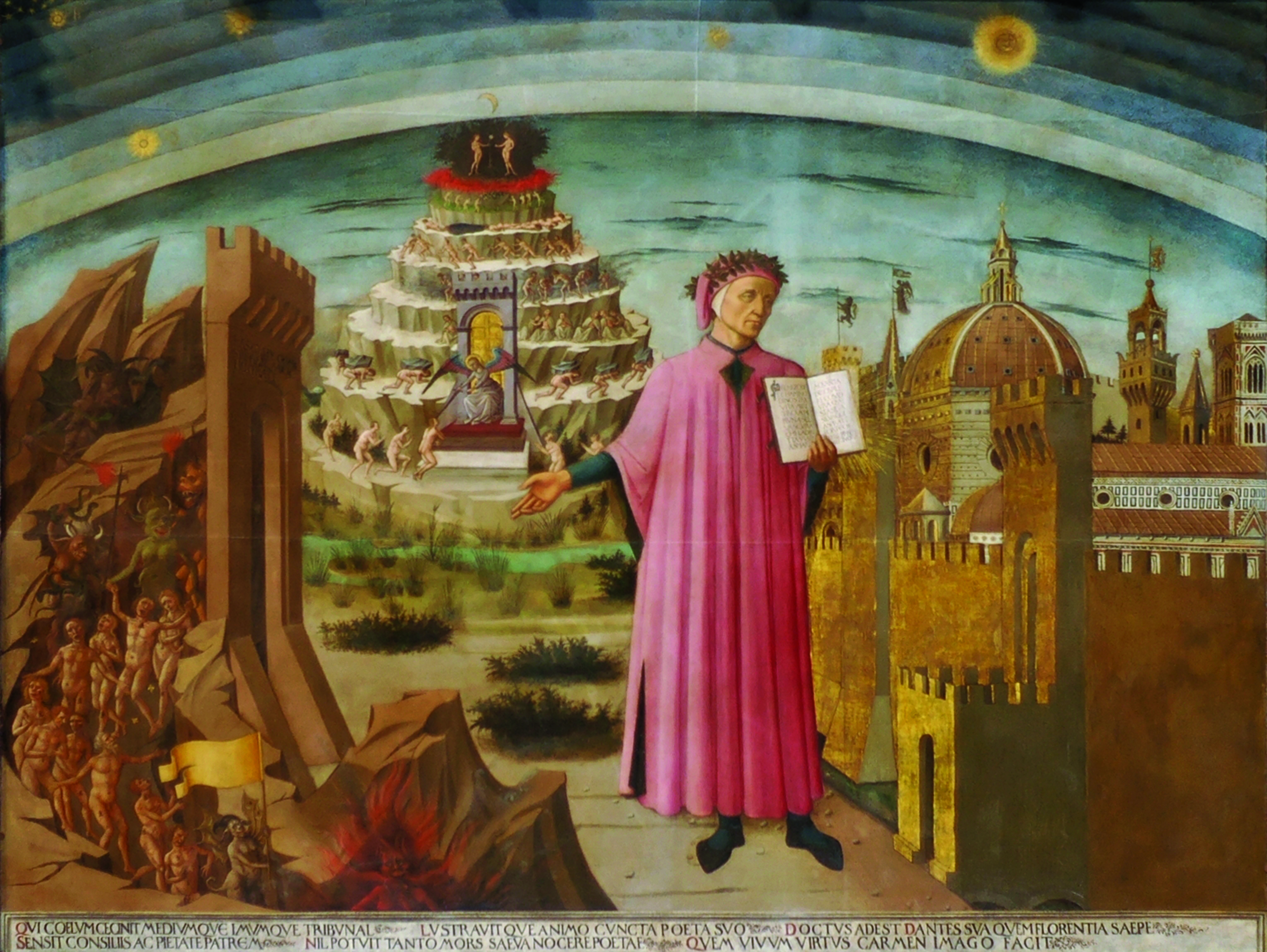 The painting of Dante inside the Florentine cathedral