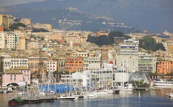 view to genoa, liguria, italy