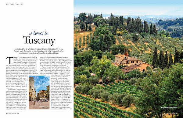 homes in Tuscany in issue 166 of Italia magazine
