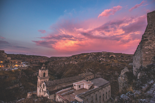 Matera Basilicata at dusk