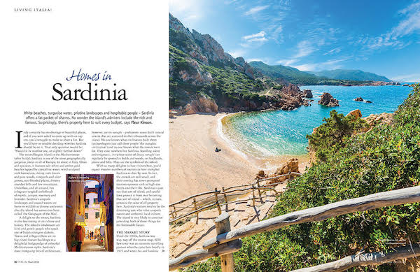 Italia! magazine homes in Sardinia article