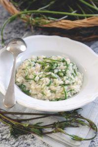 foraging - wild hops risotto