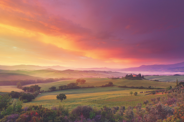 dawn in Tuscany