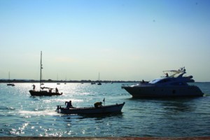 21. boats of every kind drift prettily in and out of Rimini's marina