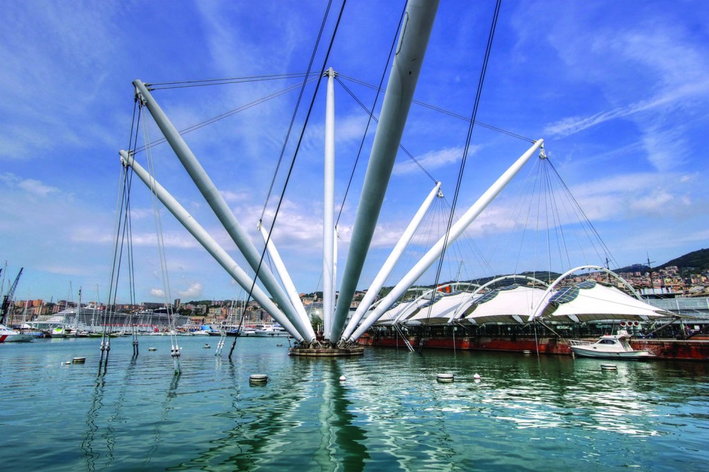 The Bigo in Port of Genoa, Italy