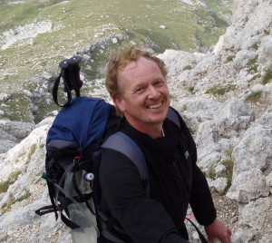 The author, Stuart, guiding on Corno Piccolo 