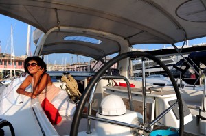 Chilling onboard in the port of Genoa