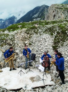 *Impromptu concert in a war carved crater on Mt. Pasubio