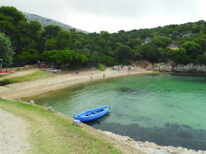 The secluded bay from where we started our hike up the mountain