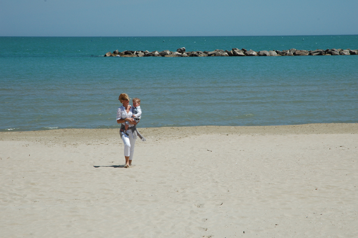 Dawn and Grandson Lucas on the beach