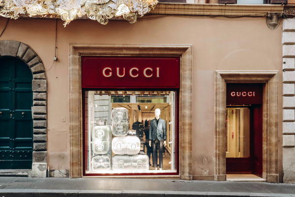 Facade of the Gucci boutique on via Condotti in Rome