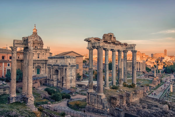 The Roman Forum at sunset