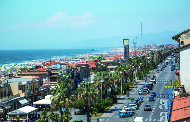 Viareggio from the terrace of Hotel Plaza e De Russie