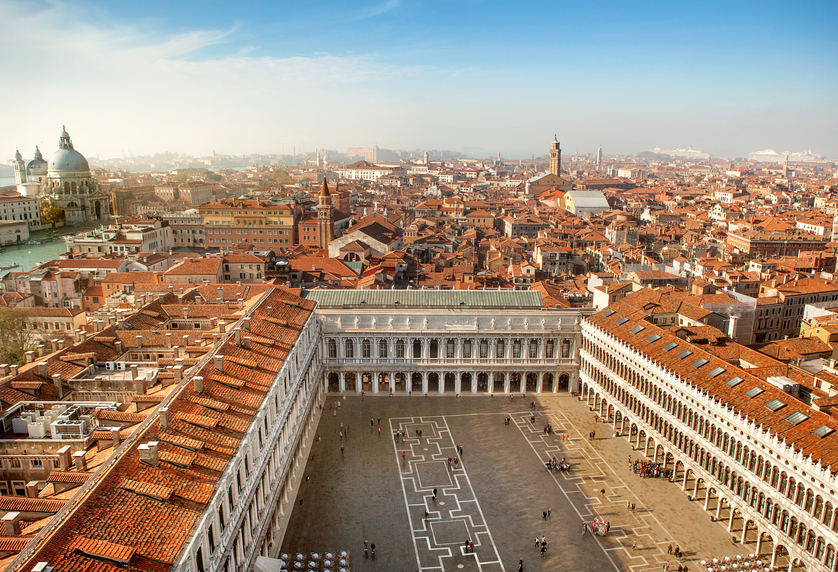 Aerial view of Saint Mark's square. Venice,Italy.