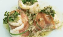 Sogliola al prosciutto crudo in salsa d’ alloro