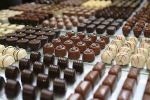 Selection of bonbons presented in groups