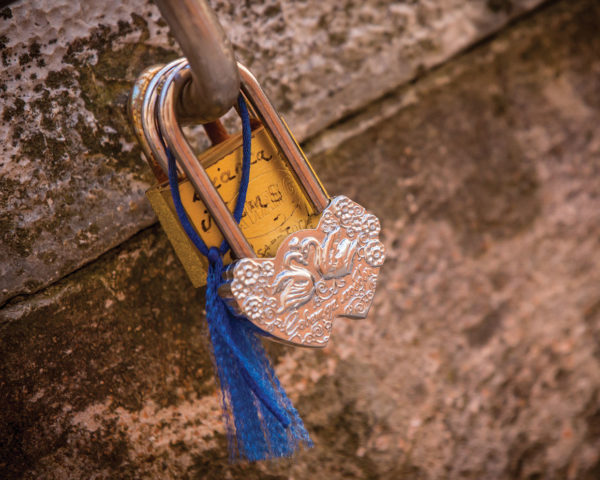 Love locks in Venice