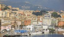 view to genoa, liguria, italy