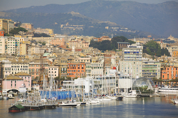 view to genoa, liguria, italy