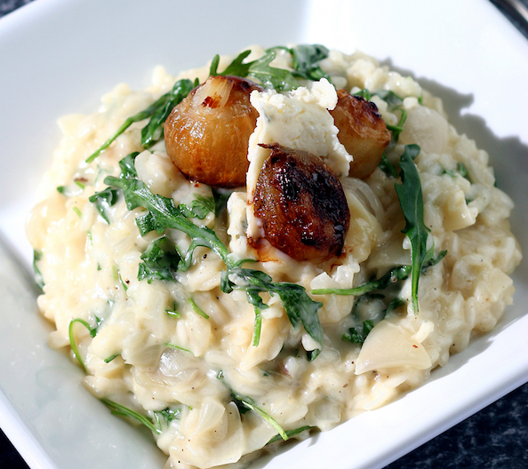 shallot, gorgonzola and rocket risotto