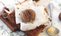 Lardo and chestnut antipasto