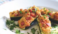 Cheese-filled courgettes