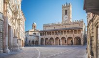 The medieval square in the village of Offida