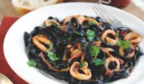 Cuttlefish pasta with squid