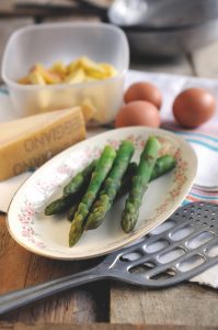 Asparagus, eggs, cheese