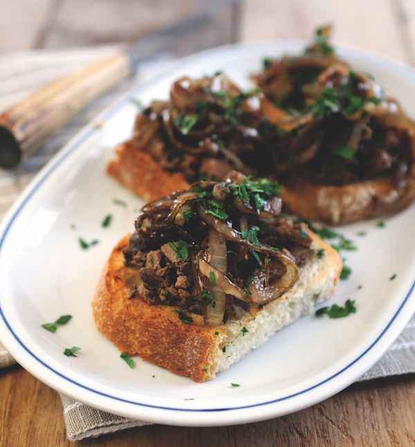 venison liver crostini