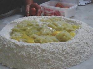 Making gnocchi at La Tana della Volpe