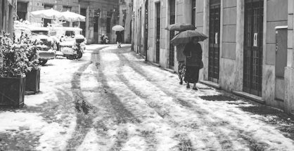 snow in Rome, Italy