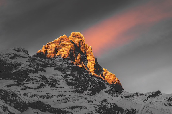 Sunset over Monte Cervino, Italy