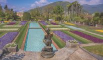 PALLANZA, ITALY APRIL, 25, 2018 - Terraced gardens in the botanical garden of Villa Taranto in Pallanza, Verbania, Italy.