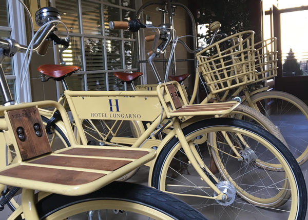 Bicycles with hotel logo