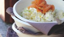 Cream cheese and smoked salmon risotto